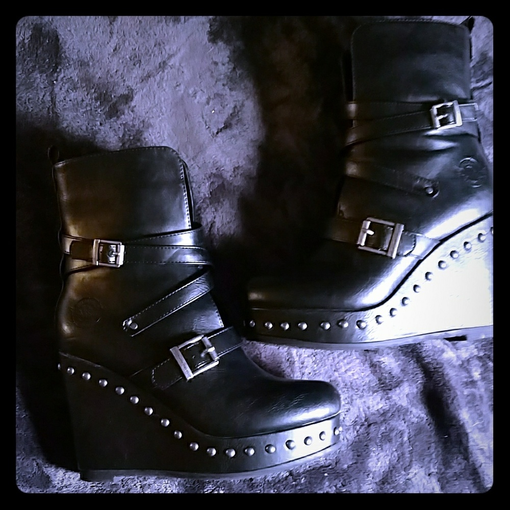 Milwaukee Leather Studded Platform Boots